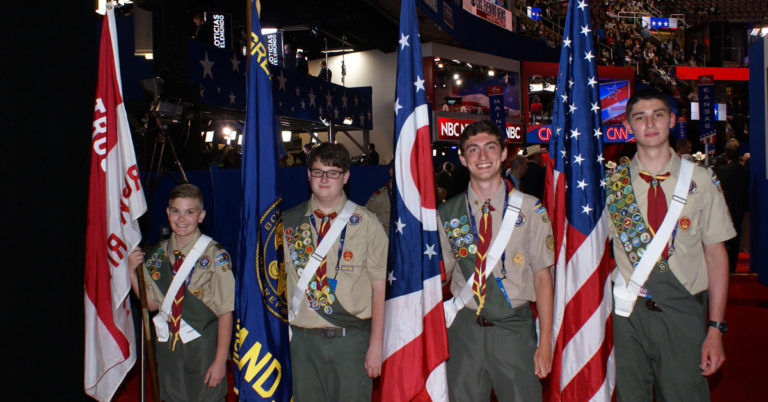 Troop 605 flags at RNC