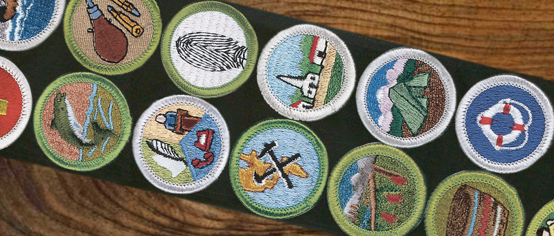 Merit badge emblems get supersized