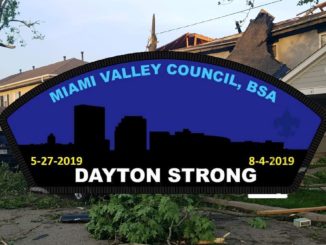 Dayton strong patch with Dayton tornado damage behind