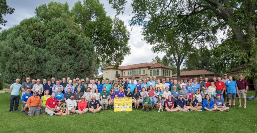 Philmont Staff Association members pose at Philmont