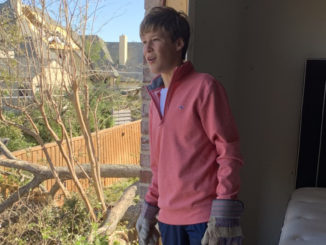 Slaton Strey of Troop 577 lost his home in the tornado.