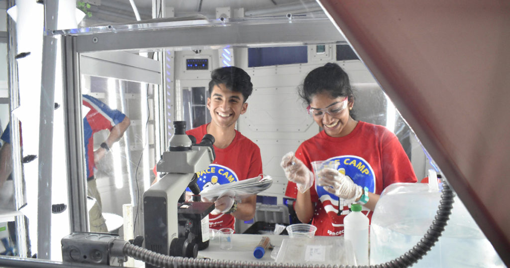 Space Camp participants smile