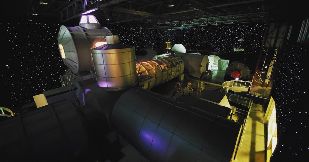 Space Camp overhead view of International Space Station simulator