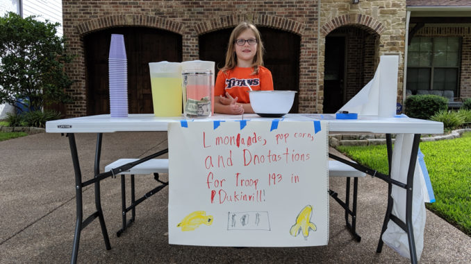 Ashley at her lemonade stand.
