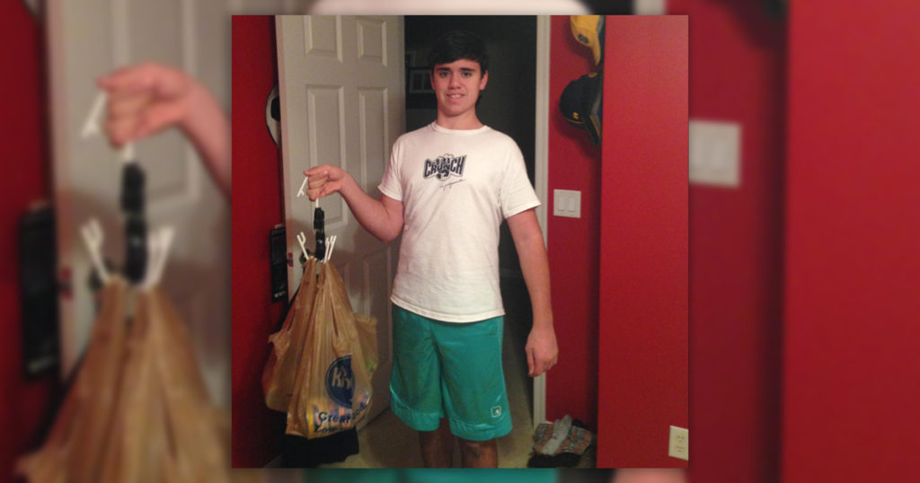 Jackson holding his invention