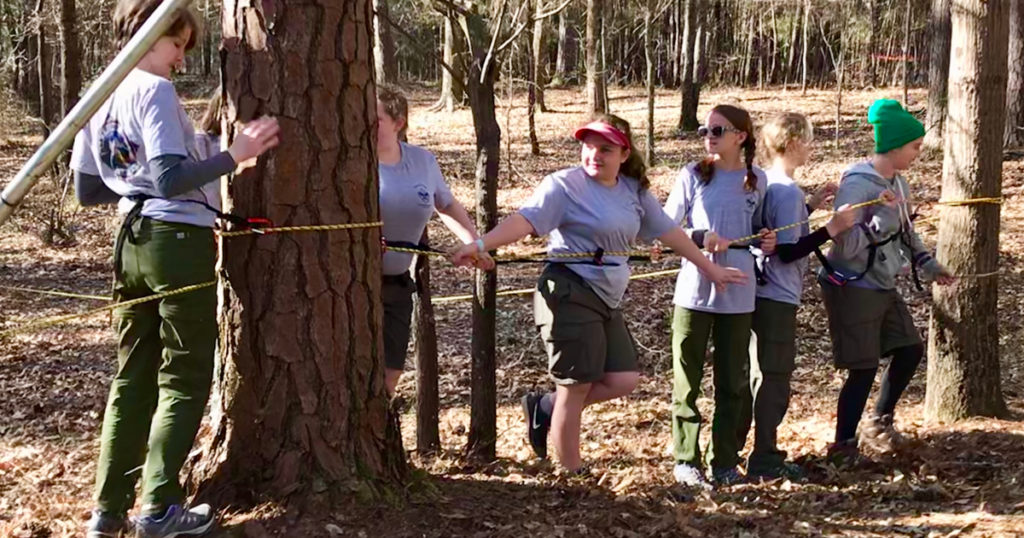 A challenge course at summer camp.