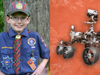 Eamon and an image of the Mars rover