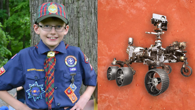 Eamon and an image of the Mars rover