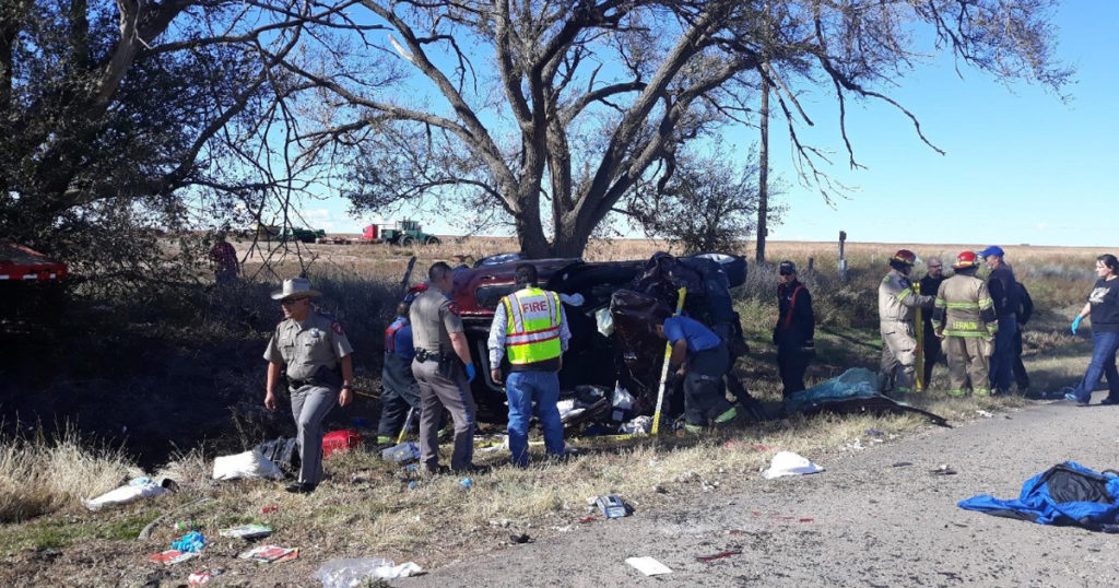 An overturned SUV after a crash.