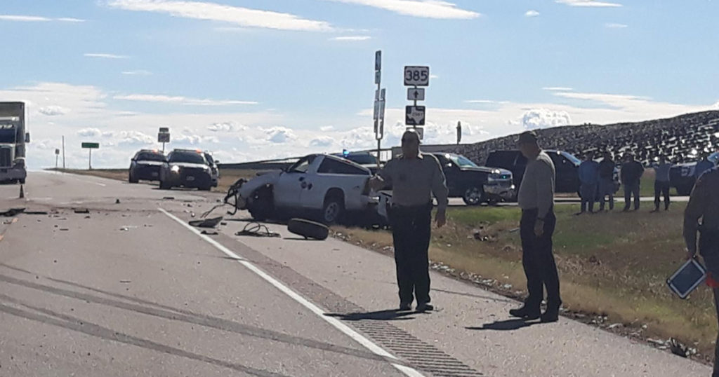 The scene of the crash in Texas