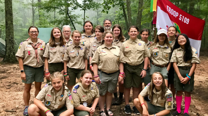 Troop 5109 at summer camp.