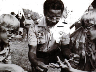 Joseph Merton with Boy Scouts