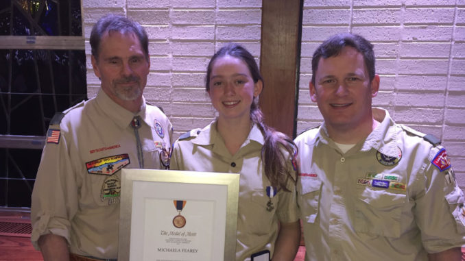 Michaela with her Medal of Merit