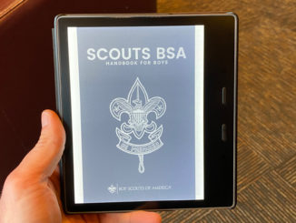 Testing the Scouts BSA Handbook on my Kindle e-reader.
