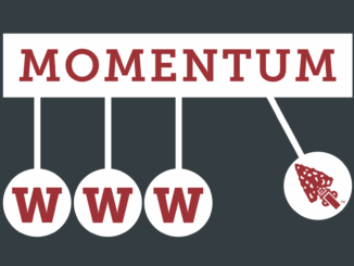 The Momentum Launch logo with three W’s and the arrow logo