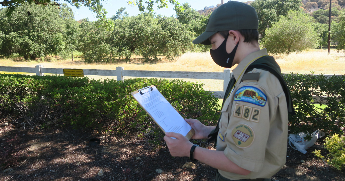 Trevor looks at the list of clues.