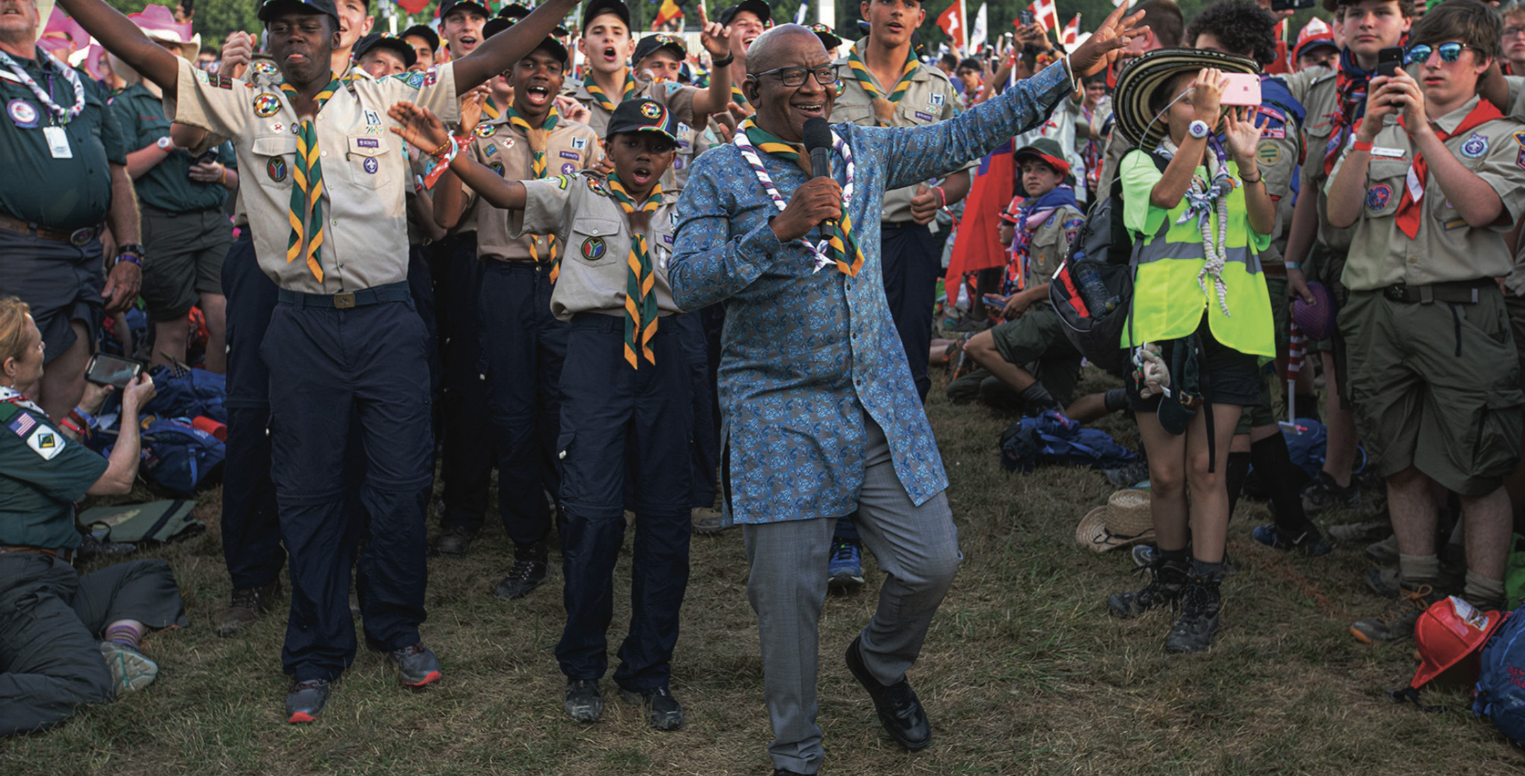 Lebo M, a composer who worked on “The Lion King” movie and musical, sings “Circle of Life.”