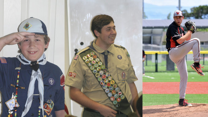 Jason as a Cub Scout, Scout and pitcher