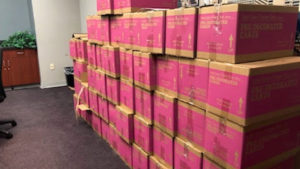 The final haul: more than 3,000 books.