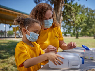 Making a birdhouse / bird feeder while wearing face coverings / masks