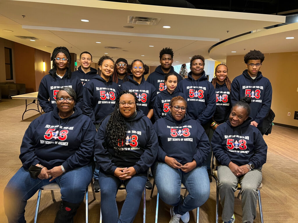 Scouts and adults from St. Timothy church