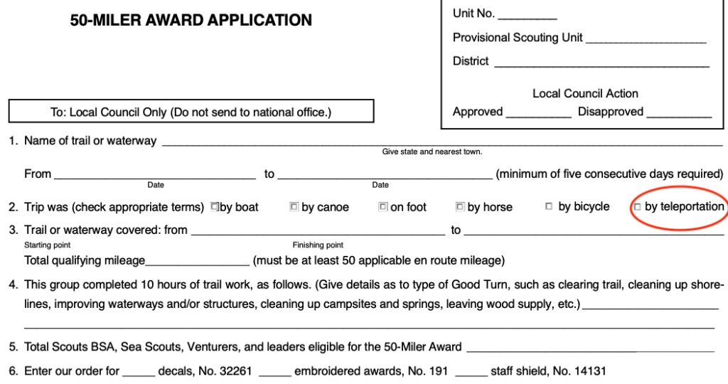 50-Miler teleportation application