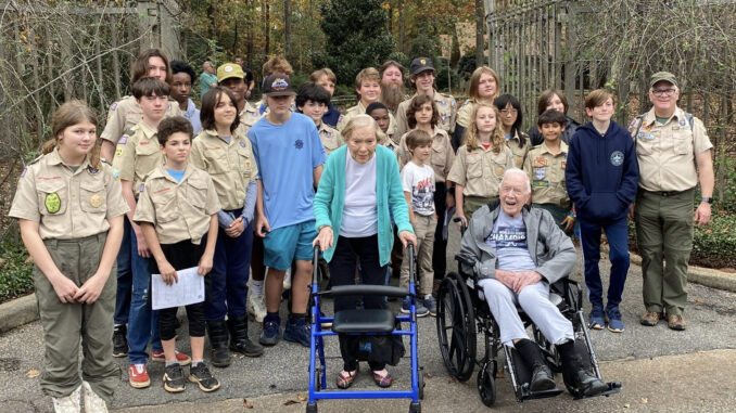 Jimmy and Rosalynn Carter with Troop 101