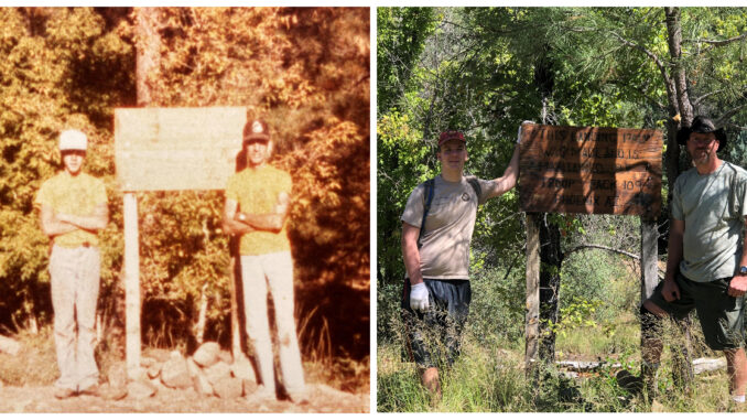At left, Scouts at Palace Station in the 1980s. At right, a photo from 2018