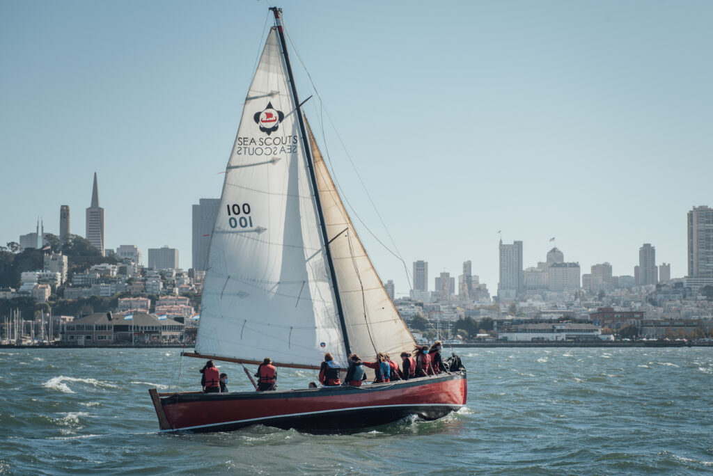 The Viking sails across the San Francisco Bay.