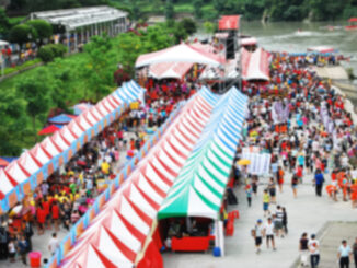 Residents gather at a community event