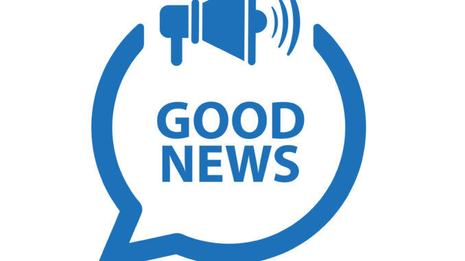 A logo that reads "good news"