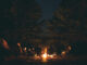 Photo of a campfire at night