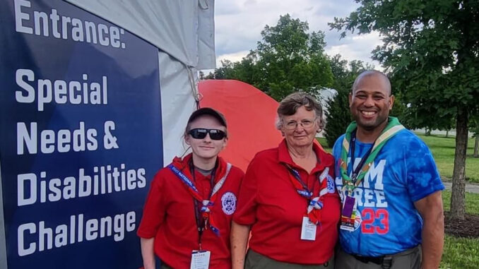Photo of Scout volunteers in the special needs area at the National Scout Jamboree