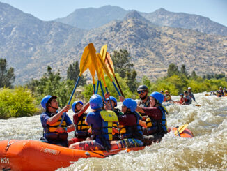 Scouts participating in water sports and activities
