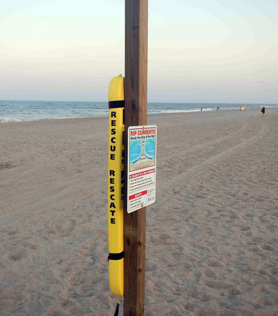 A photo of a rescue device to be used in case of a rip current