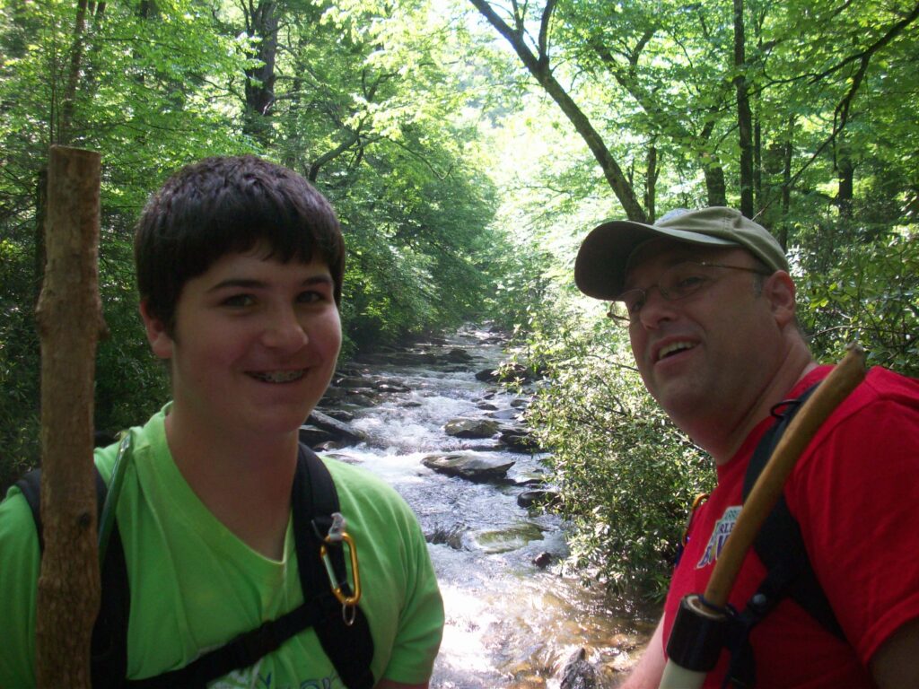A photo of Mario Benoit and his son