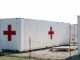 A photo of a shipping container that's been converted to a fully functional medical facility