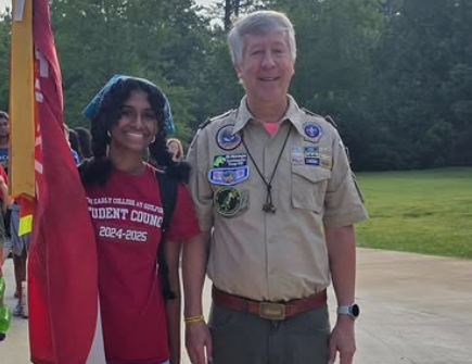 Hashini Karthik and her Scoutmaster Mike Matzinger