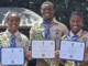 A photo of the Rivers triplets, Eagle Scouts and competitive alpine skiers